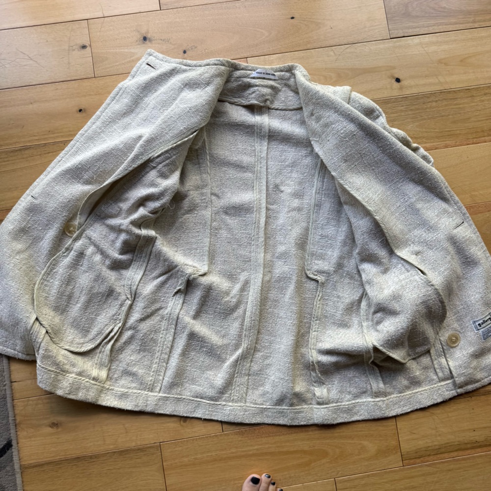 Vintage Gallery‎ Cream Textured Coat made in Hong Kong - Picture 9 of 9